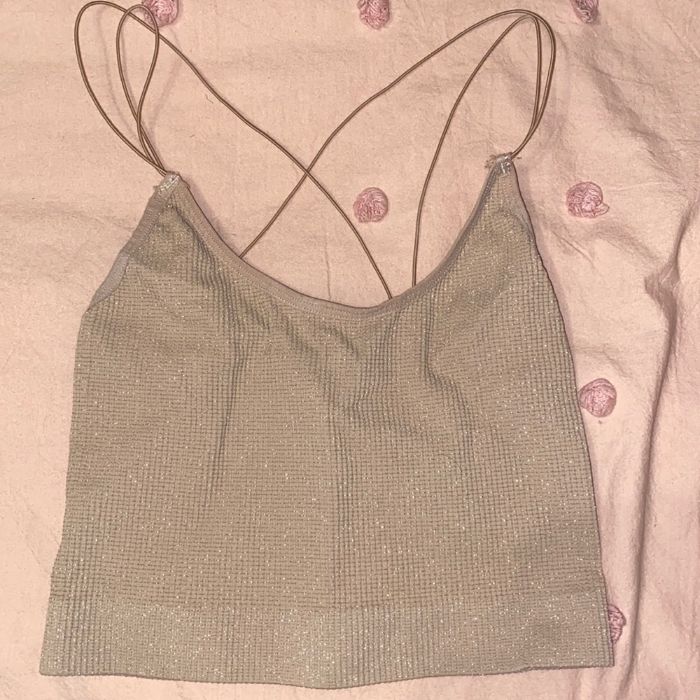 Out From Under Sparkly Seamless Crop Top
